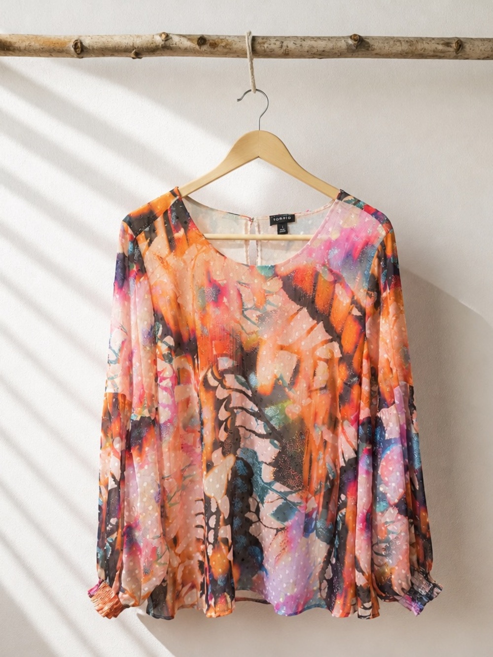 TORRID CHIFFON CLIP DOT BLOUSE